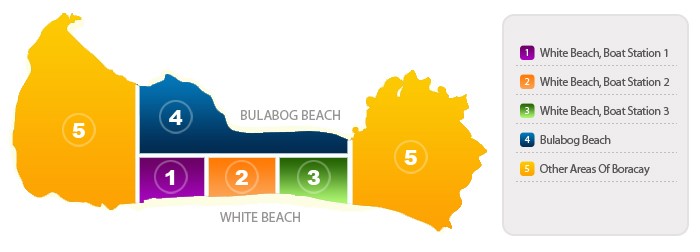 Map of zones in Boracay Island