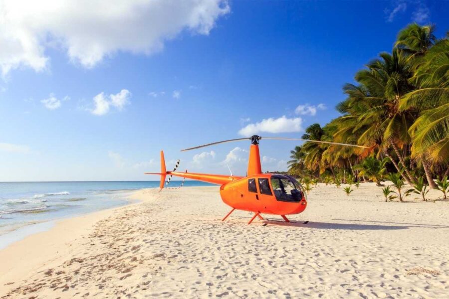 A helicopter on the beach in Boracay
