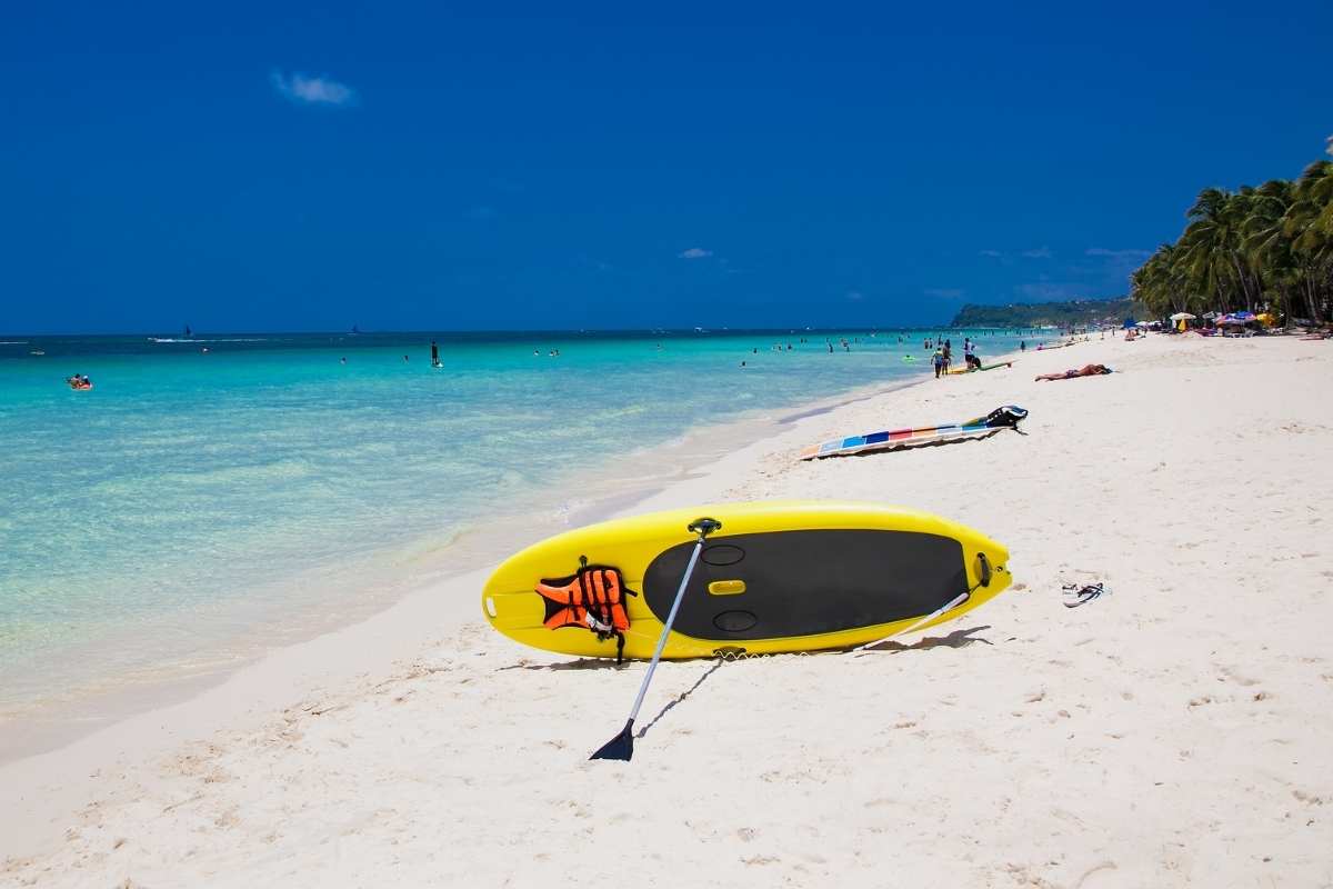 Stand-up Paddleboard on the beach in Boracay