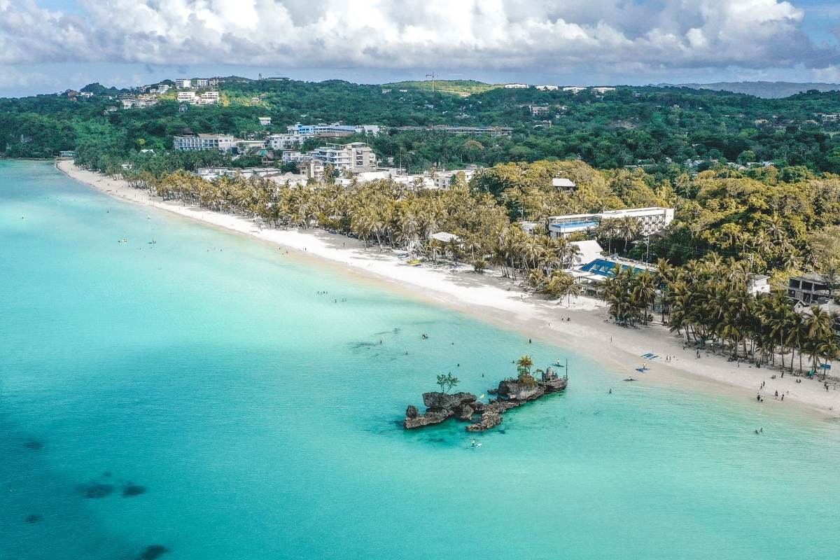 View from above White Beach, one of the best beaches in Boracay