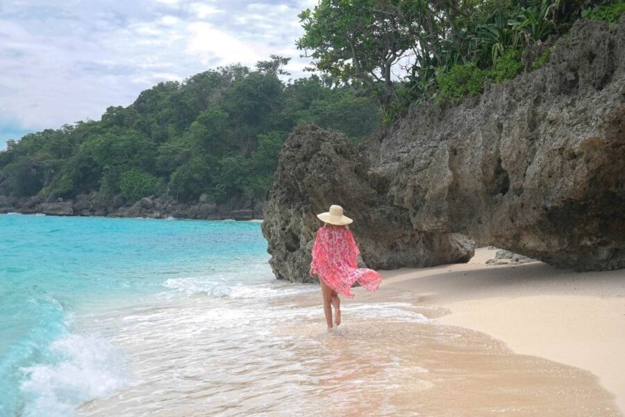 That's me enjoying a walk along the beach in Boracay Island