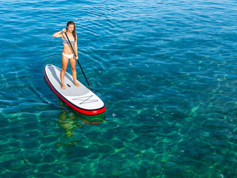 My friend Jasmine enjoying her stand-up paddleboard in Boracay