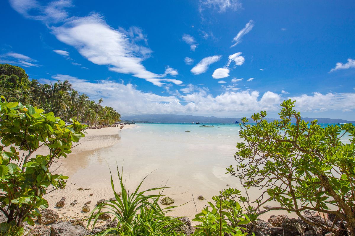 Beach in Boracay in the dry season