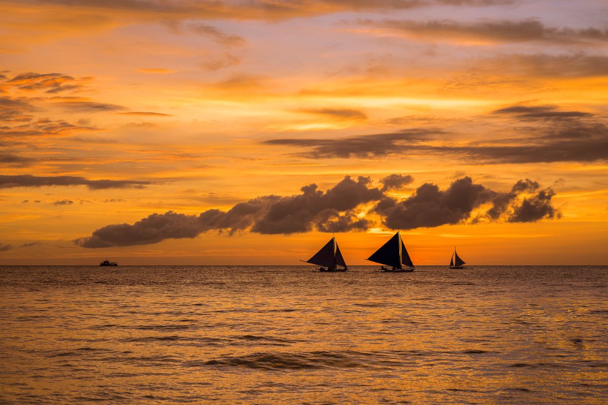 Beautiful sunset taken from Whites Beach on Boracay Island