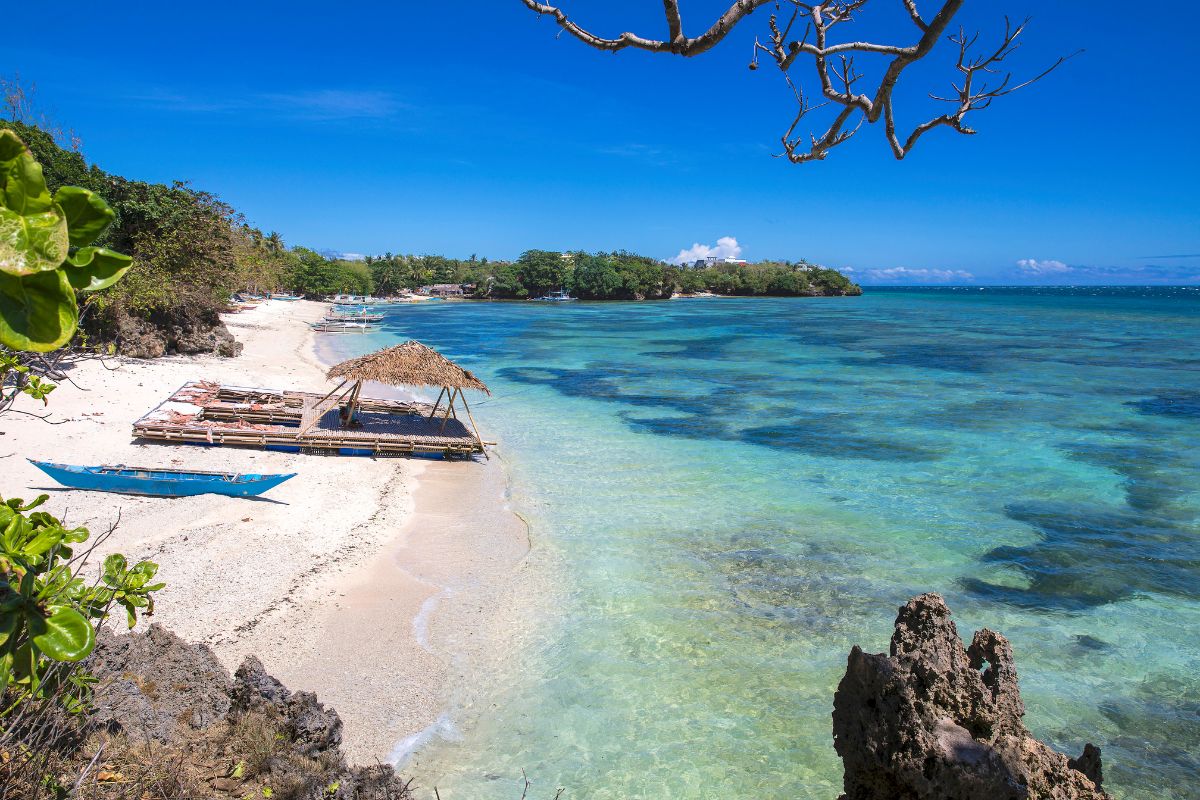 Beautiful view of Tambisaan Beach on Boracay Island