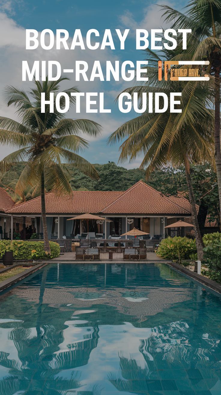 Boracay Best Mid-Range Hotel Guide text in bold overlay on a realistic background, ideal for travel inspiration and budget-friendly vacation planning.