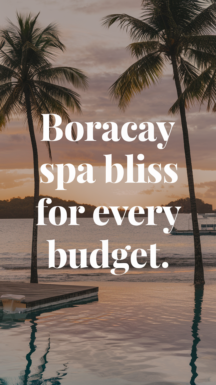 Boracay spa bliss for every budget – realistic-style image featuring vibrant wellness retreat scene in a tropical island setting, emphasizing relaxation and affordability.