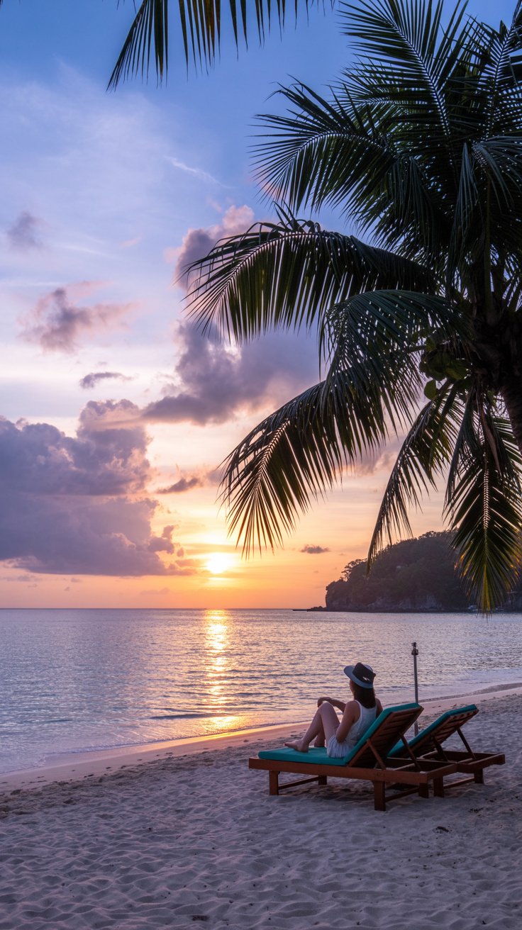 Stunning sunset on White Beach Boracay Island