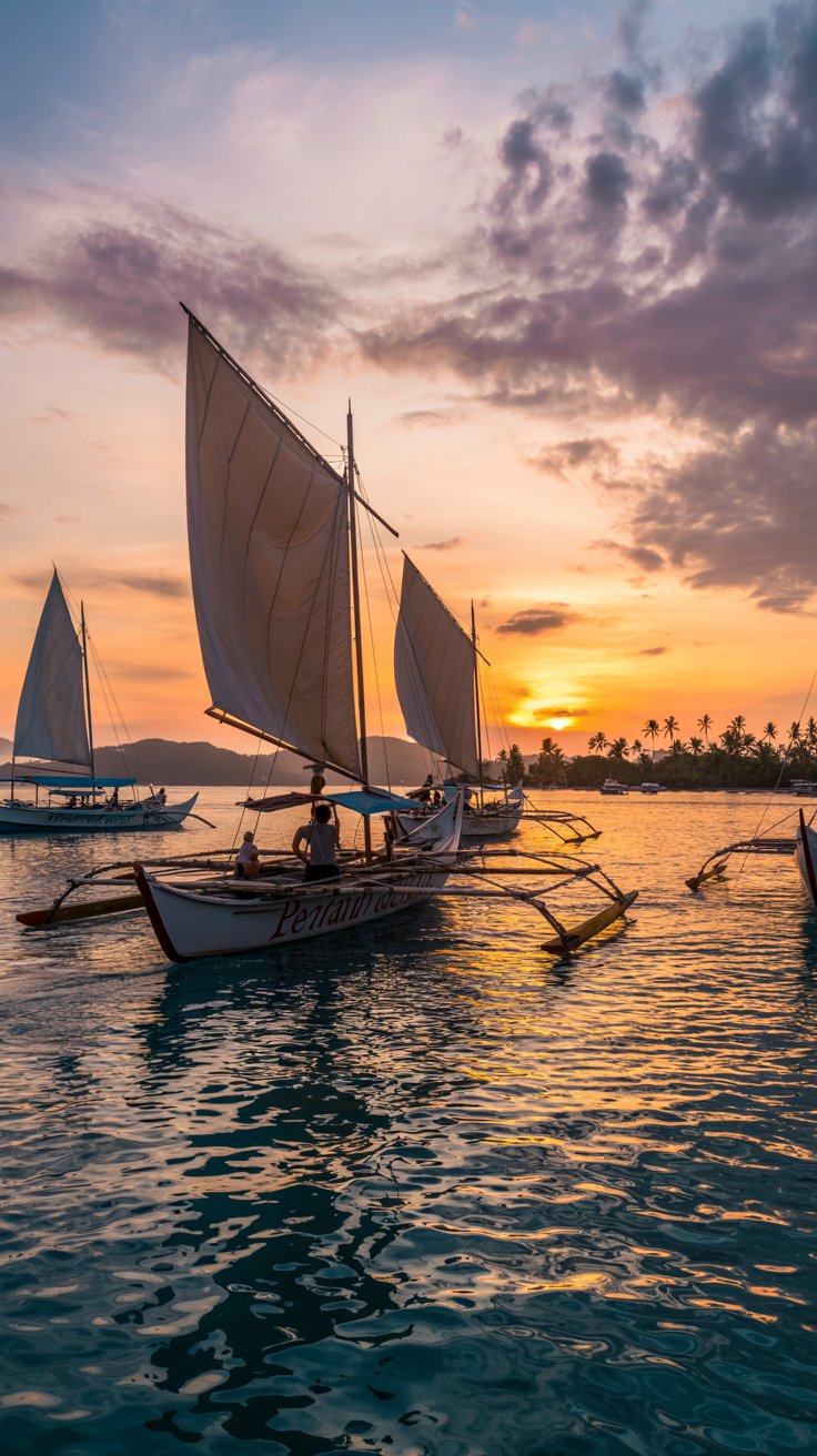Sunset Sailing Romance on a Paw Paw in Boracay Island
